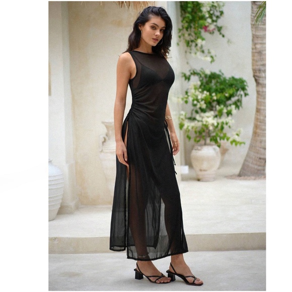 Black  Swim Mesh Coverup - Picture 6 of 15